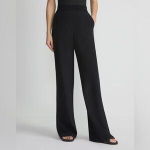 Lafayette 148 Organic Silk Georgette Riverside Pant 2X Black Excellent